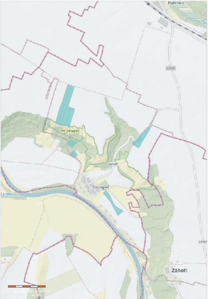 pozemky v obci Žiželice